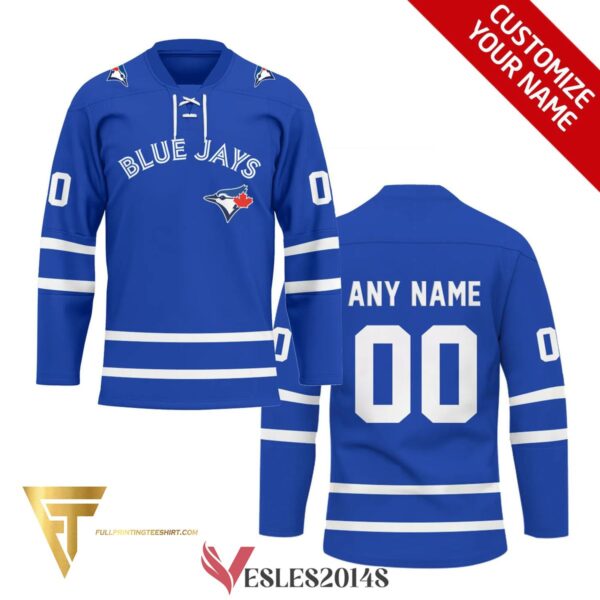 Custom Toronto Blue Jays Baseball Team Full Printing Hockey Jersey, Trending Gifts For Fans - Vesles2014s