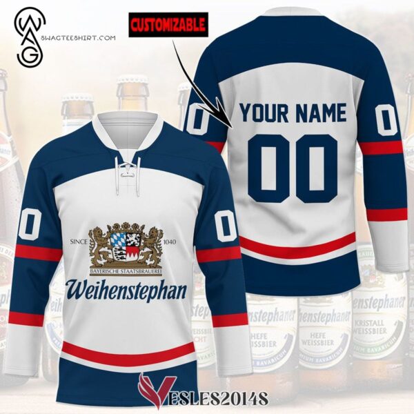 Custom Weihenstephaner Beer Full Print Hockey Jersey, Trending Gifts For Fans - Vesles2014s