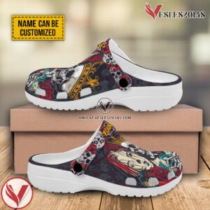 Customized Couple Skull Art Crocs Crocband Clogs Shoes Comfortable For Men Women and Kids, Unique Gift From Vesles2014S 2