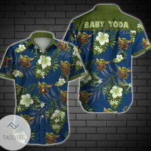 Cute Baby Yoda Hibicus Star Wars Movie For Men And Women Graphic Print Short Sleeve Hawaiian Casual Shirt Vesles2014S 1