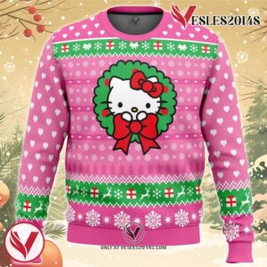 Cute Christmas Hello Kitty Ugly Christmas Sweater, Unique Christmas Gift For Fans - Vesles2014S