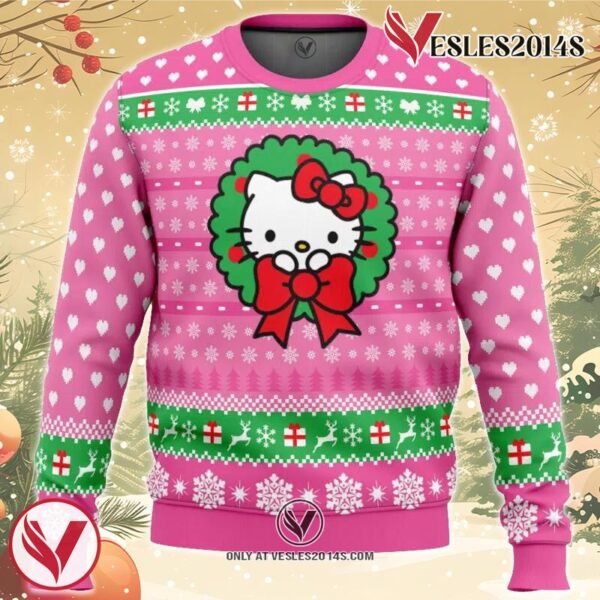 Cute Christmas Hello Kitty Ugly Christmas Sweater, Unique Christmas Gift For Fans - Vesles2014S