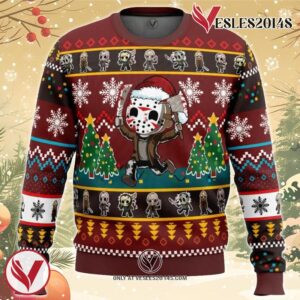 Cute Jason Friday the 13th Ugly Christmas Sweater, Unique Christmas Gift For Fans - Vesles2014S