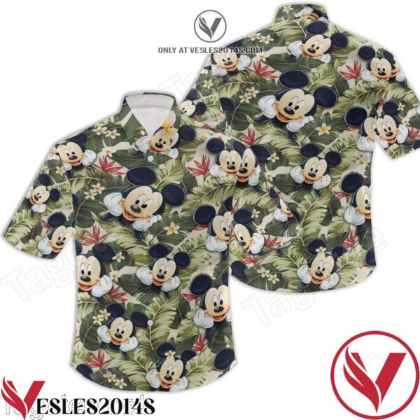 Cute Mickey Mouse Floral Hawaiian Shirt, Unique Gifts For Friends - Vesles2014S 1