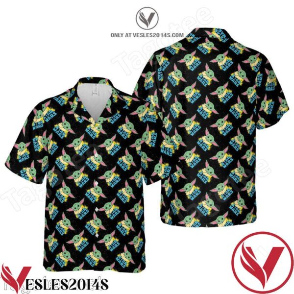 Cute Pattern Chibi Baby Yoda Star Wars Hawaiian Shirt, Unique Gifts For Friends - Vesles2014S 1