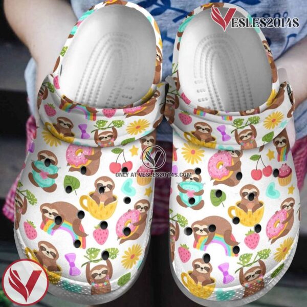 Cute Sloth Hang In From The Donut Art Shoes Crocbland Clog Gift For Girl, Unique Gift From  Vesles2014S