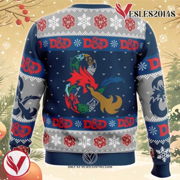 D-20 Dungeons & Dragons Ugly Christmas Sweater, Unique Christmas Gift For Fans - Vesles2014S 1