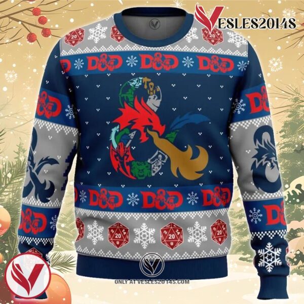 D-20 Dungeons & Dragons Ugly Christmas Sweater, Unique Christmas Gift For Fans - Vesles2014S