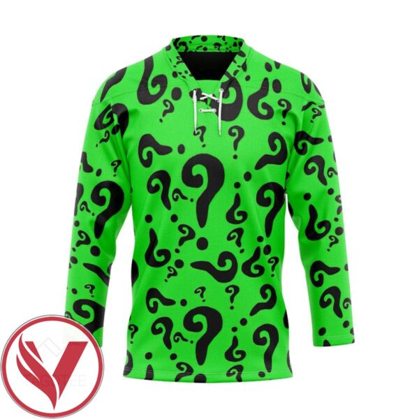 DC The Riddler Custom Hockey Jersey, Trending Gifts For Fans - Vesles2014s