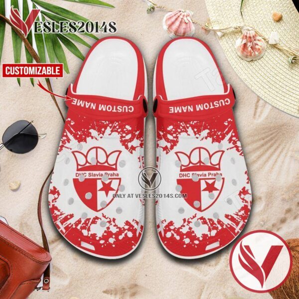 DHC Slavia Praha Handball Club Crocs Clogs, Unique Footwear For Fans 1