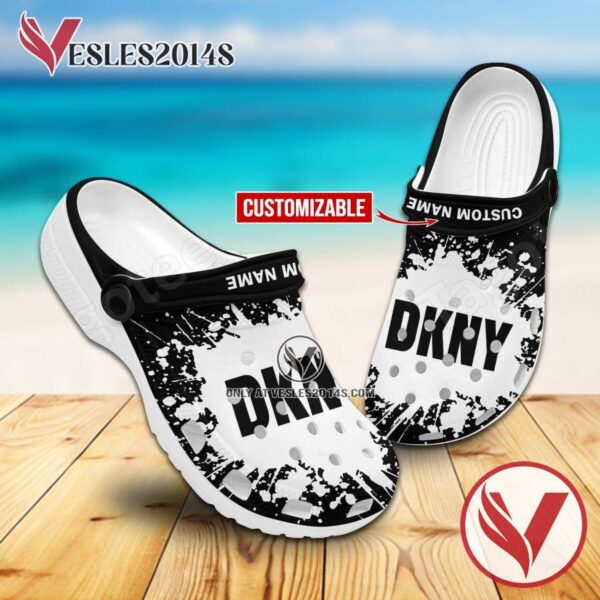 DKNY Logo Crocs Clogs, Unique Footwear For Fans