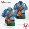 Dachshund Dog Lover Print Short Sleeve Hawaiian Casual Shirt Vesles2014S