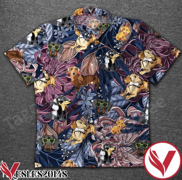 Dachshund Dog With Flower Hawaiian Shirt, Unique Gifts For Friends - Vesles2014S 1