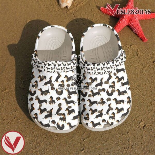 Dachshund Pattern Classic Clogs Shoes, Unique Gift From  Vesles2014S
