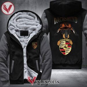 Dachshund Porsche Fleece Hoodie Jacket, Unique Gifts For Car Lovers - Vesles2014S 1