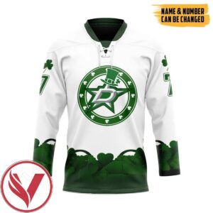 Dallas Stars 2022 St Patrick Day Custom Name Custom Number Hockey Jersey, Trending Gifts For Fans - Vesles2014s 1