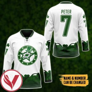 Dallas Stars 2022 St Patrick Day Custom Name Custom Number Hockey Jersey, Trending Gifts For Fans - Vesles2014s 3