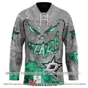 Dallas Stars Blood Personalized Hockey Jersey Shirt, Trending Gifts For Fans - Vesles2014s