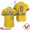 Damian Lillard Blazers All-star Western Conference Gold Jersey Inspired Style Hawaiian Shirt, Unique Gifts For Friends - Vesles2014S 1