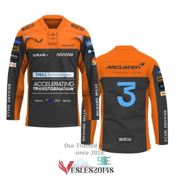 Daniel Ricciardo McLaren F1 Team Accelerating Transformation Hockey Jersey, Trending Gifts For Fans - Vesles2014s