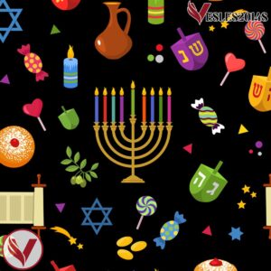 Dark Colors Ugly Sweater Pattern Hanukkah Hockey Jersey - Vesles2014S 4