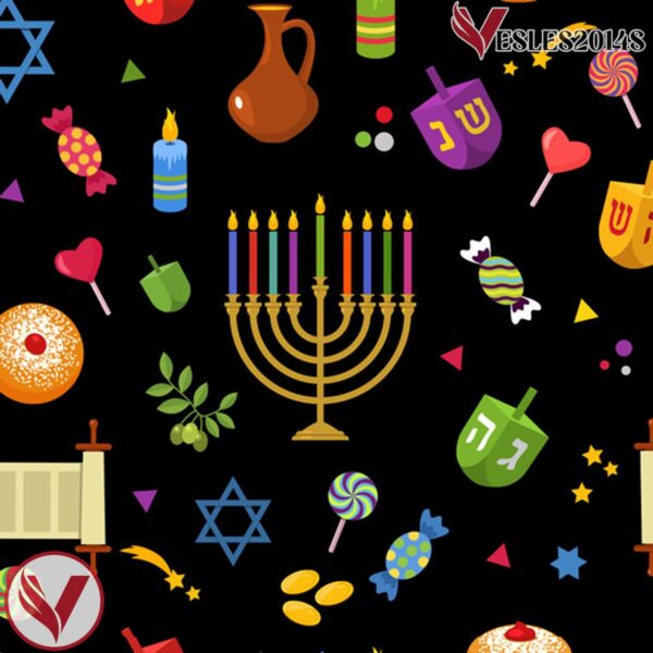 Dark Colors Ugly Sweater Pattern Hanukkah Hockey Jersey - Vesles2014S 4