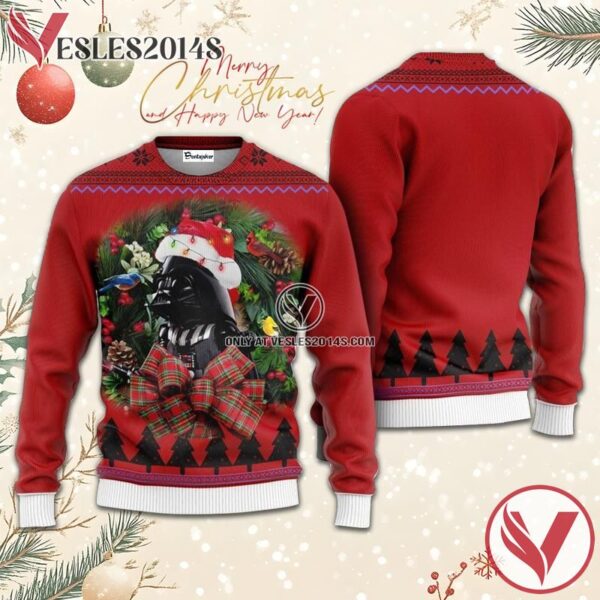 Darth Vader Christmas Red Ugly Sweater, Unique Winter Outfits For Fans - Vesles2014S  1