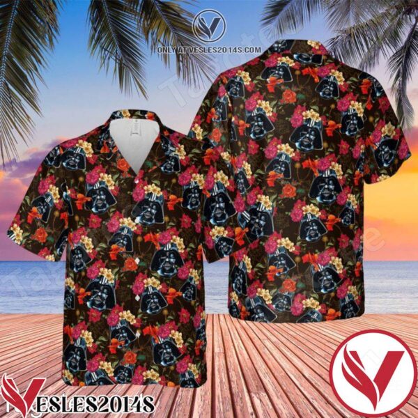 Darth Vader Star Wars Floral Pattern Hawaiian Shirt And Short, Unique Gifts For Friends - Vesles2014S 1