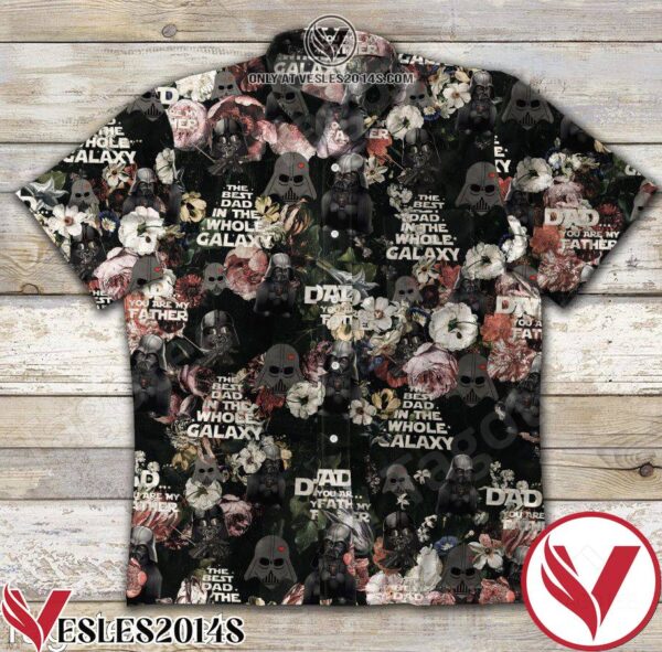 Darth Vader The Best Dad In The Whole Galaxy Flower Black Hawaiian Shirt, Unique Gifts For Friends - Vesles2014S 1