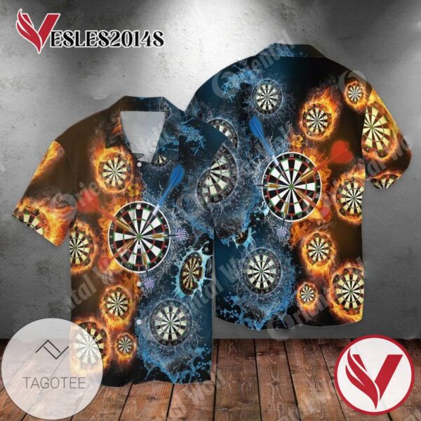 Darts Sports For Men And Women Graphic Print Short Sleeve Hawaiian Casual Shirt Vesles2014S