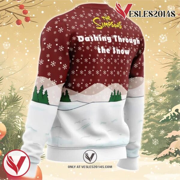 Dashing Through the Snow The Simpsons Ugly Christmas Sweater, Unique Christmas Gift For Fans - Vesles2014S 2