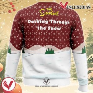 Dashing Through the Snow The Simpsons Ugly Christmas Sweater, Unique Christmas Gift For Fans - Vesles2014S 3
