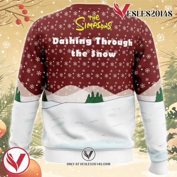 Dashing Through the Snow The Simpsons Ugly Christmas Sweater, Unique Christmas Gift For Fans - Vesles2014S 3