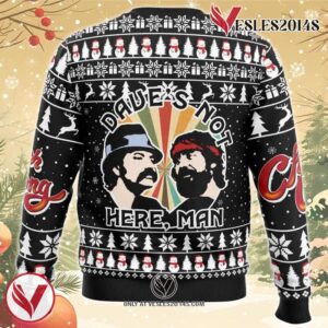 Dave’s Not Here Man Cheech and Chong Ugly Christmas Sweater, Unique Christmas Gift For Fans - Vesles2014S 1