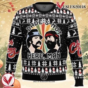 Dave’s Not Here Man Cheech and Chong Ugly Christmas Sweater, Unique Christmas Gift For Fans - Vesles2014S