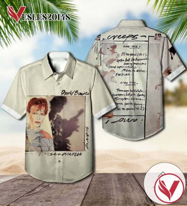 David Bowie Scary Monsters Album Cover Hawaiian Shirt, Best Gift For Music Lovers Vesles2014S