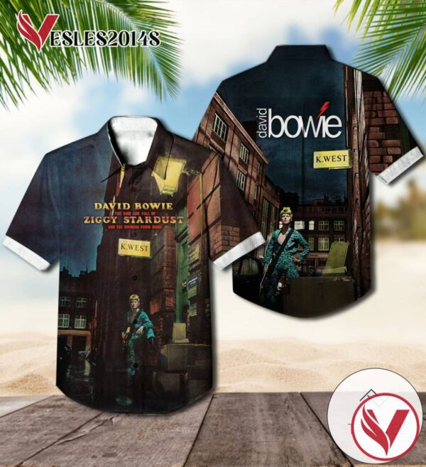 David Bowie The Rise And Fall Of Ziggy Stardust And The Spiders From Mars Album Cover Hawaiian Shirt, Best Gift For Music Lovers Vesles2014S