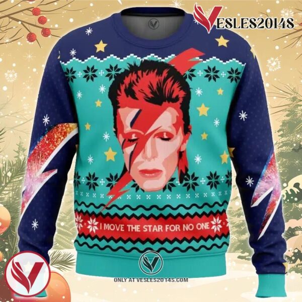 David Bowie Ugly Christmas Sweater, Unique Christmas Gift For Fans - Vesles2014S