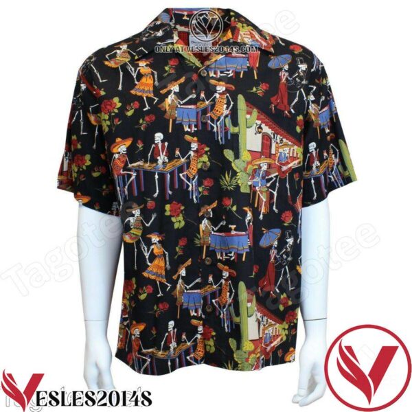 David Carey Day Of The Dead Camp Sugar Skulls Hawaiian Shirt, Unique Gifts For Friends - Vesles2014S 1