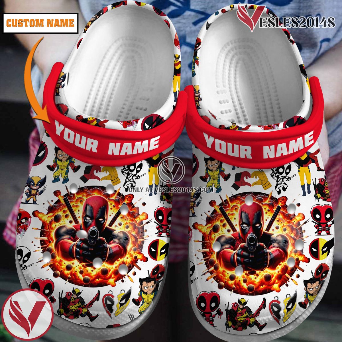 Deadpool And Wolverine Movie Crocs Crocband Clogs Shoes Comfortable For Men Women and Kids Style 1 - Vesles2014S