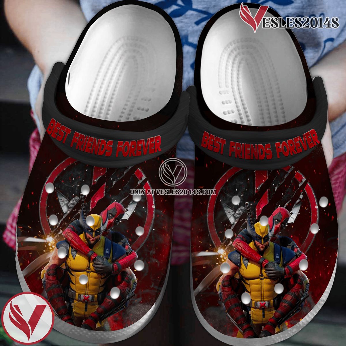 Deadpool And Wolverine Movie Crocs Crocband Clogs Shoes Comfortable For Men Women and Kids Style 2 - Vesles2014S