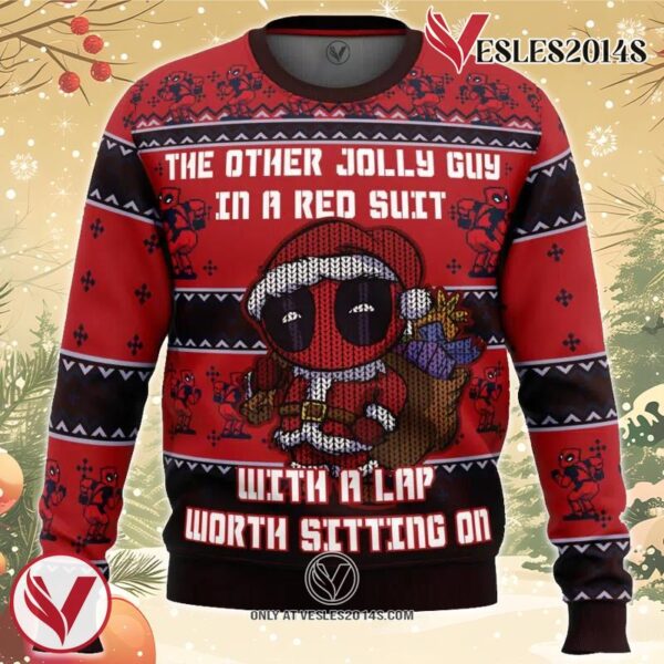 Deadpool Jolly Red Guy Ugly Christmas Sweater, Unique Christmas Gift For Fans - Vesles2014S