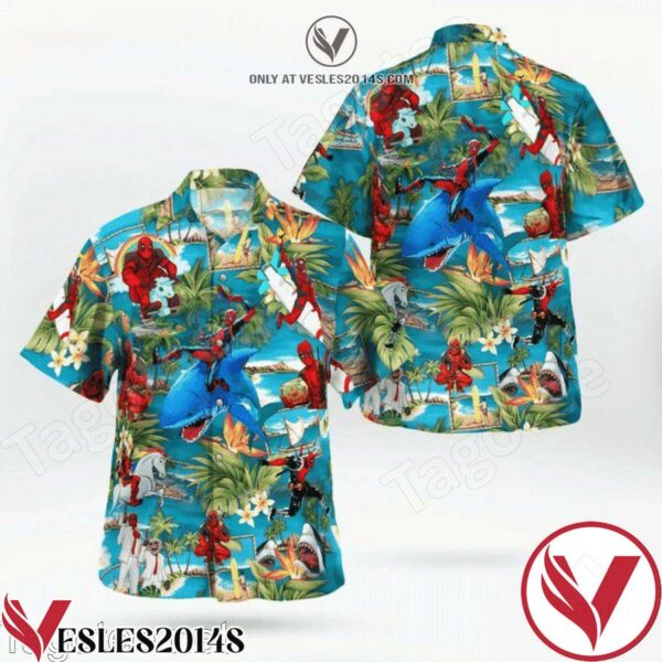 Deadpool Marvel Hawaiian Shirt And Short, Unique Gifts For Friends - Vesles2014S 1