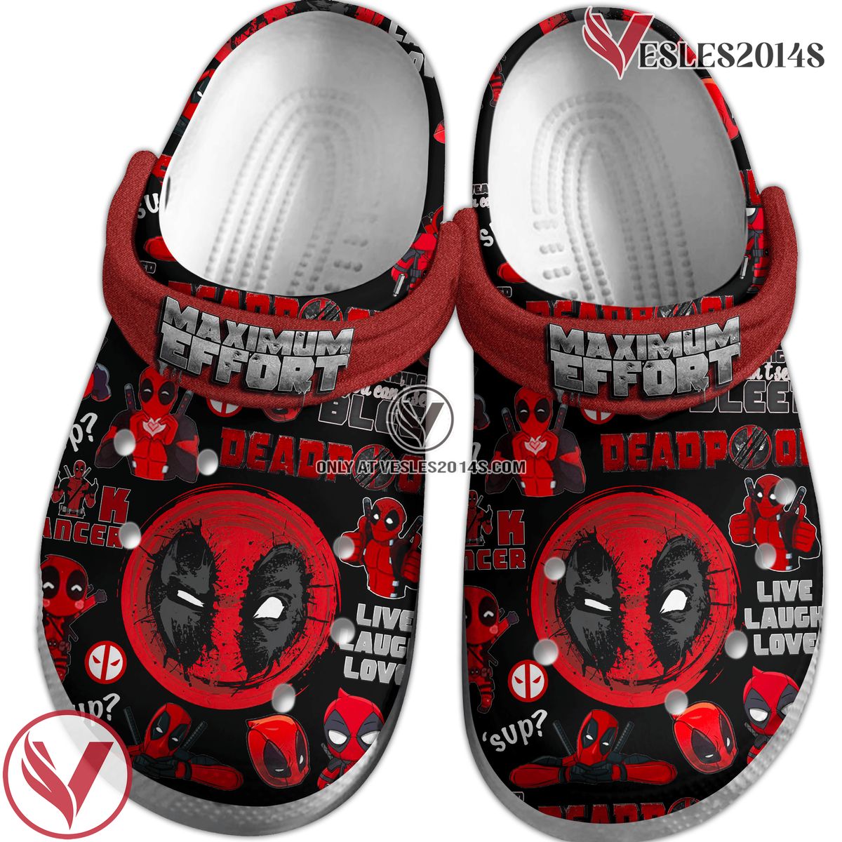 Deadpool Movie Crocs Crocband Clogs Shoes Comfortable For Men Women and Kids Style 1 - Vesles2014S 2