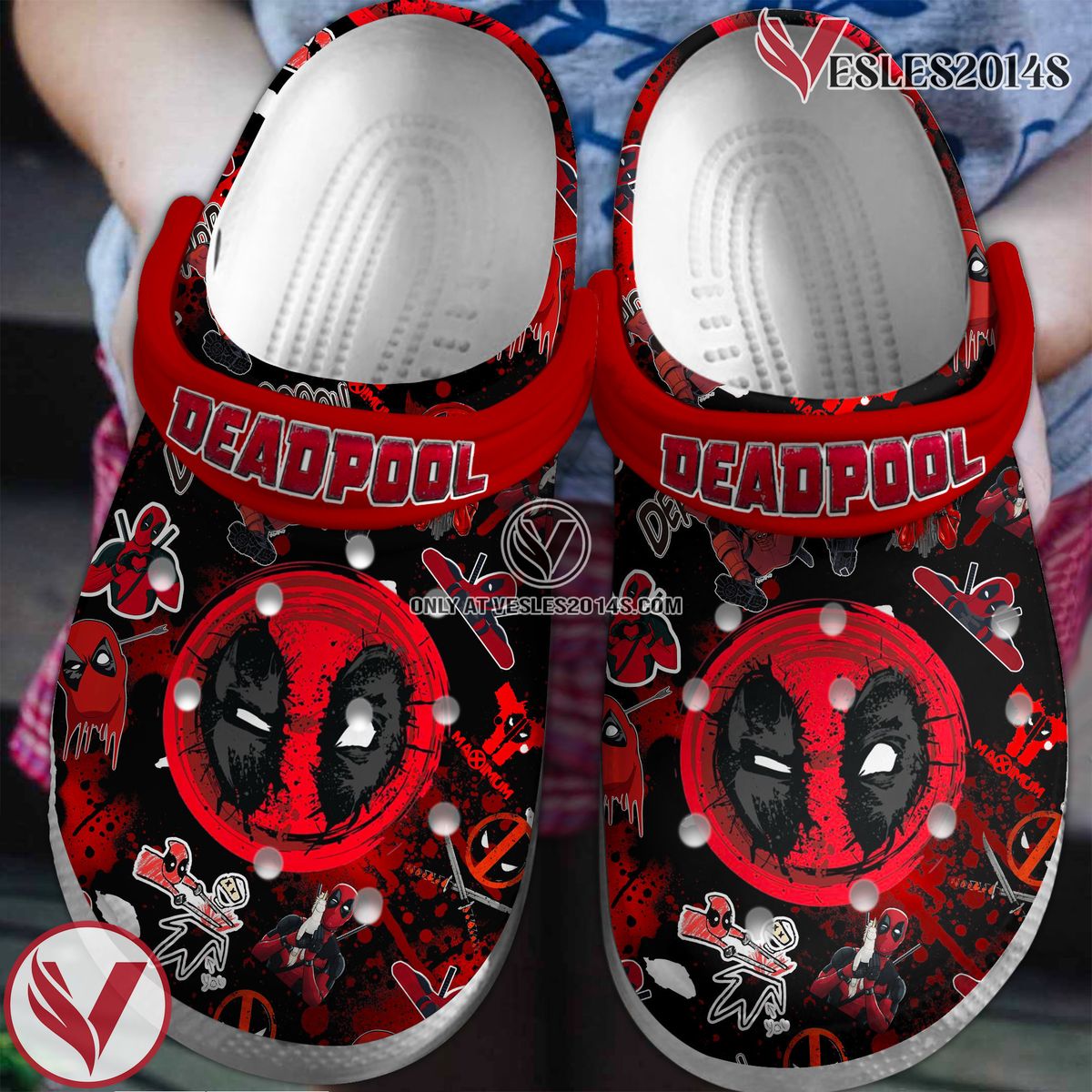 Deadpool Movie Crocs Crocband Clogs Shoes Comfortable For Men Women and Kids Style 2 - Vesles2014S