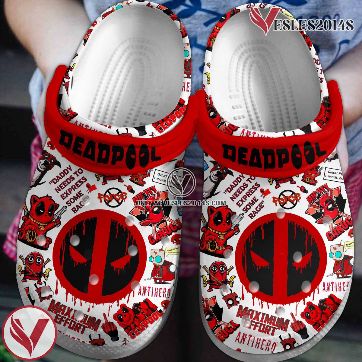 Deadpool Movie Crocs Crocband Clogs Shoes Comfortable For Men Women and Kids Style 4 - Vesles2014S