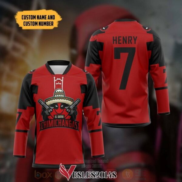 Deadpool Wade Wilson Personalized Hockey Jersey, Trending Gifts For Fans - Vesles2014s 3