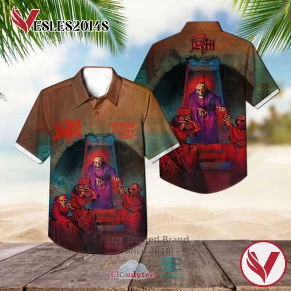 Death Band Scream Bloody Gore Album Hawaiian Shirt, Best Gift For Music Lovers Vesles2014S