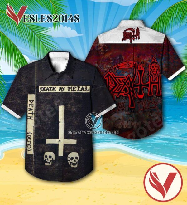 Death Death By Metal Album Cover Hawaiian Shirt, Unique Gifts For Music Lovers - Vesles2014S