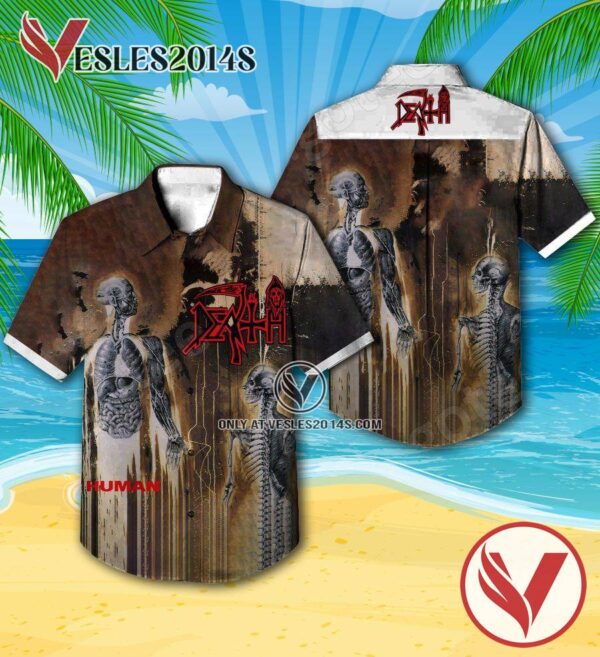 Death Human Album Cover Hawaiian Shirt, Unique Gifts For Music Lovers - Vesles2014S